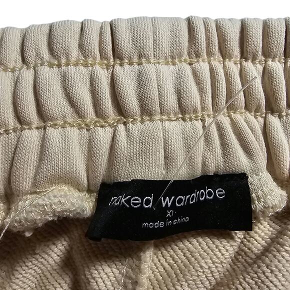 Naked Wardrobe Womans size XL Make You Sweat Oversized Sweatpants in Nude NWOT - Picture 5 of 8